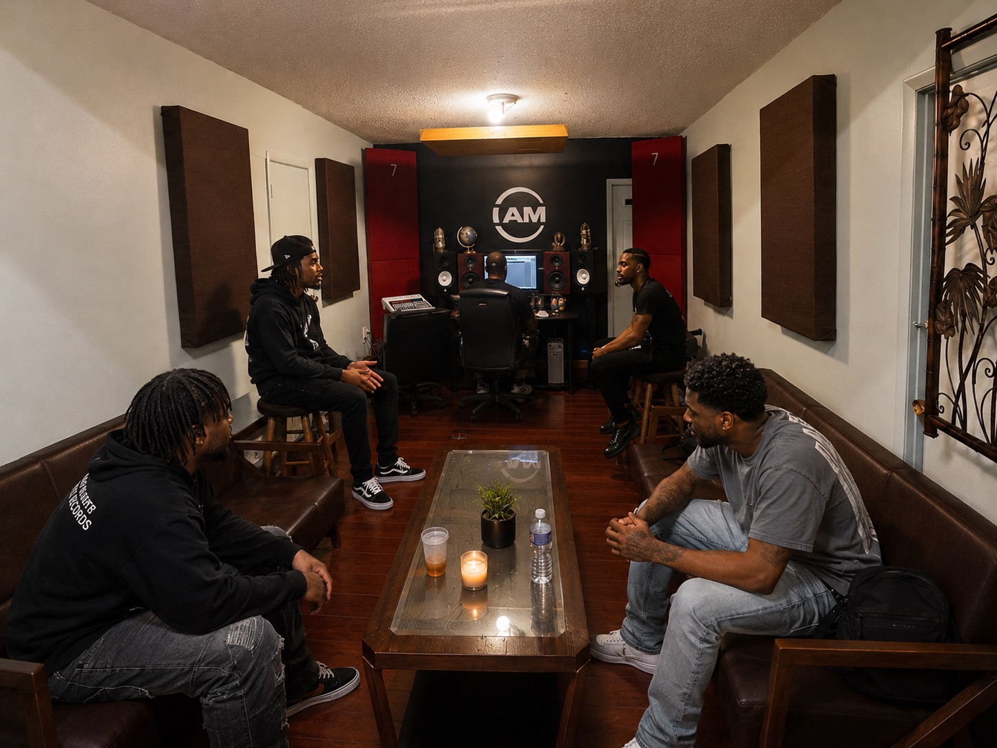 Artists collaborating inside Studio 7